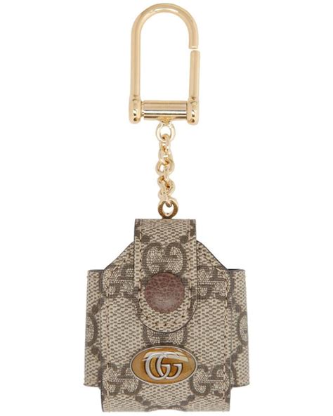 gucci ophidia gg flora airpods keychain case beige|Ophidia key case in beige and blue Supreme.